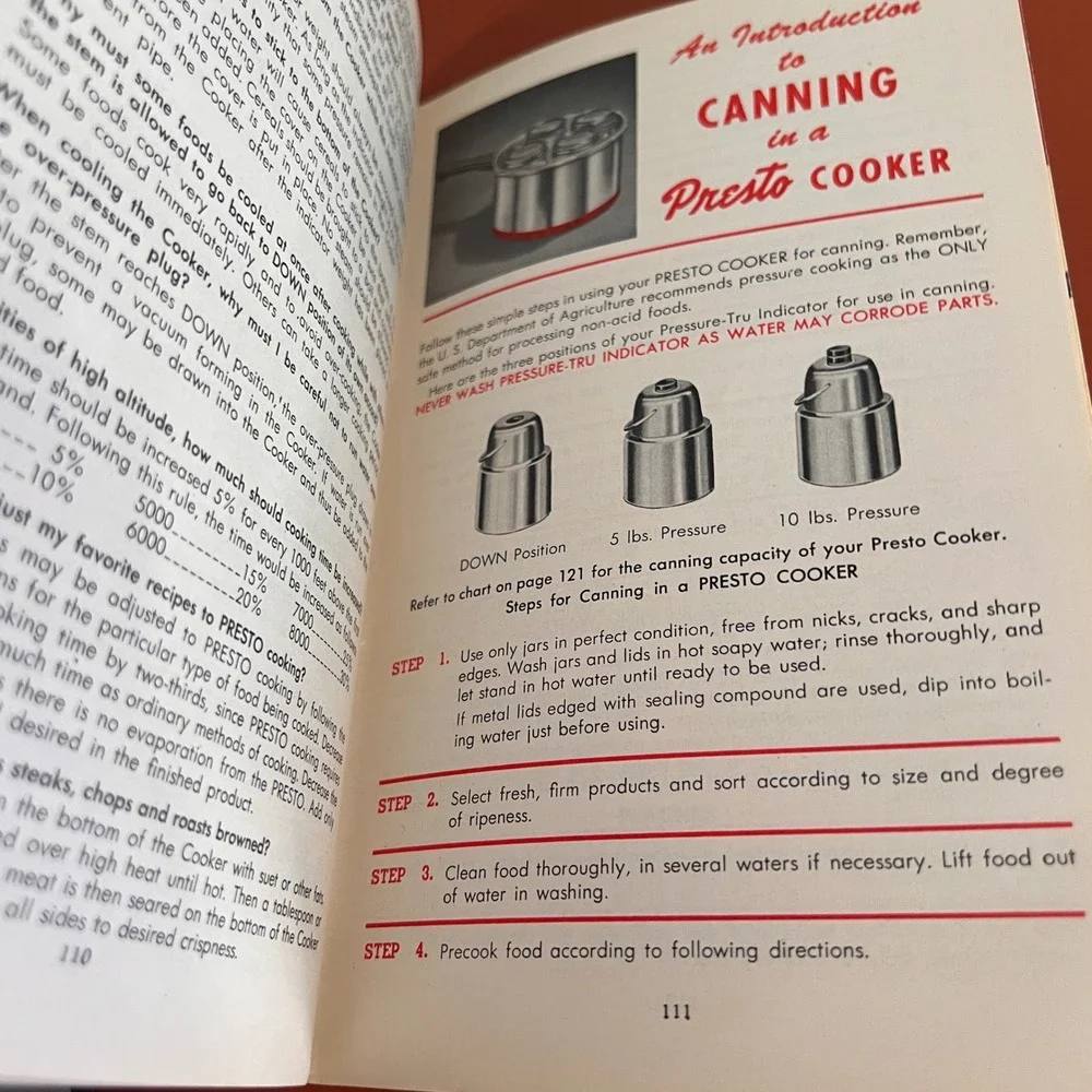 Vintage 1950 Presto Copper Bonded Stainless Steel Cooker Recipe Book Model 304